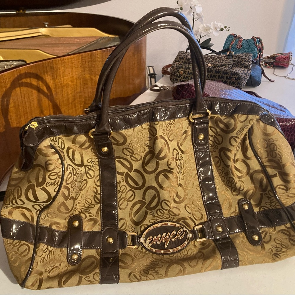 Enyce Brown and Tan Women's Bag. Great for short trips! Lightweight.